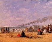 The Beach at Trouville - 尤金·布丹